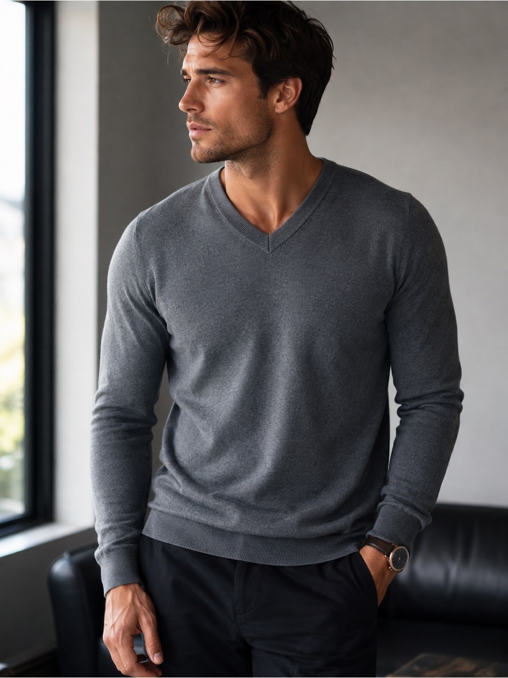 Banana Republic Men Gray Sweater Like New Medium